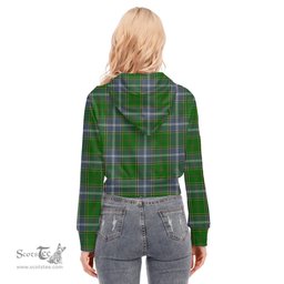 ScotsTee Shop Scottish Pringle Clan Tartan Womens Cropped Zip Up Hoodie