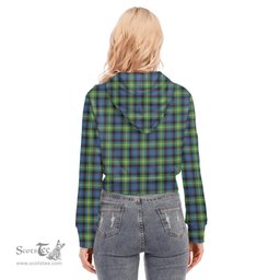ScotsTee Shop Scottish Watson Ancient Clan Tartan Womens Cropped Zip Up Hoodie