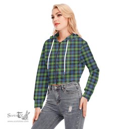 ScotsTee Shop Scottish Watson Ancient Clan Tartan Womens Cropped Zip Up Hoodie