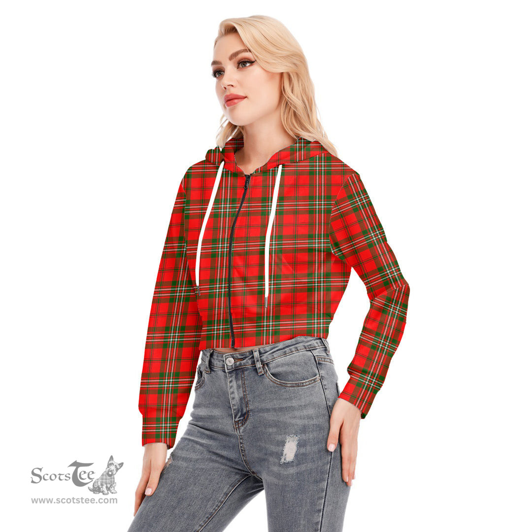 ScotsTee Shop Scottish SCOTT MODERN Clan Tartan Womens Cropped Zip Up Hoodie