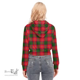 ScotsTee Shop Scottish Rattray Modern Clan Tartan Womens Cropped Zip Up Hoodie
