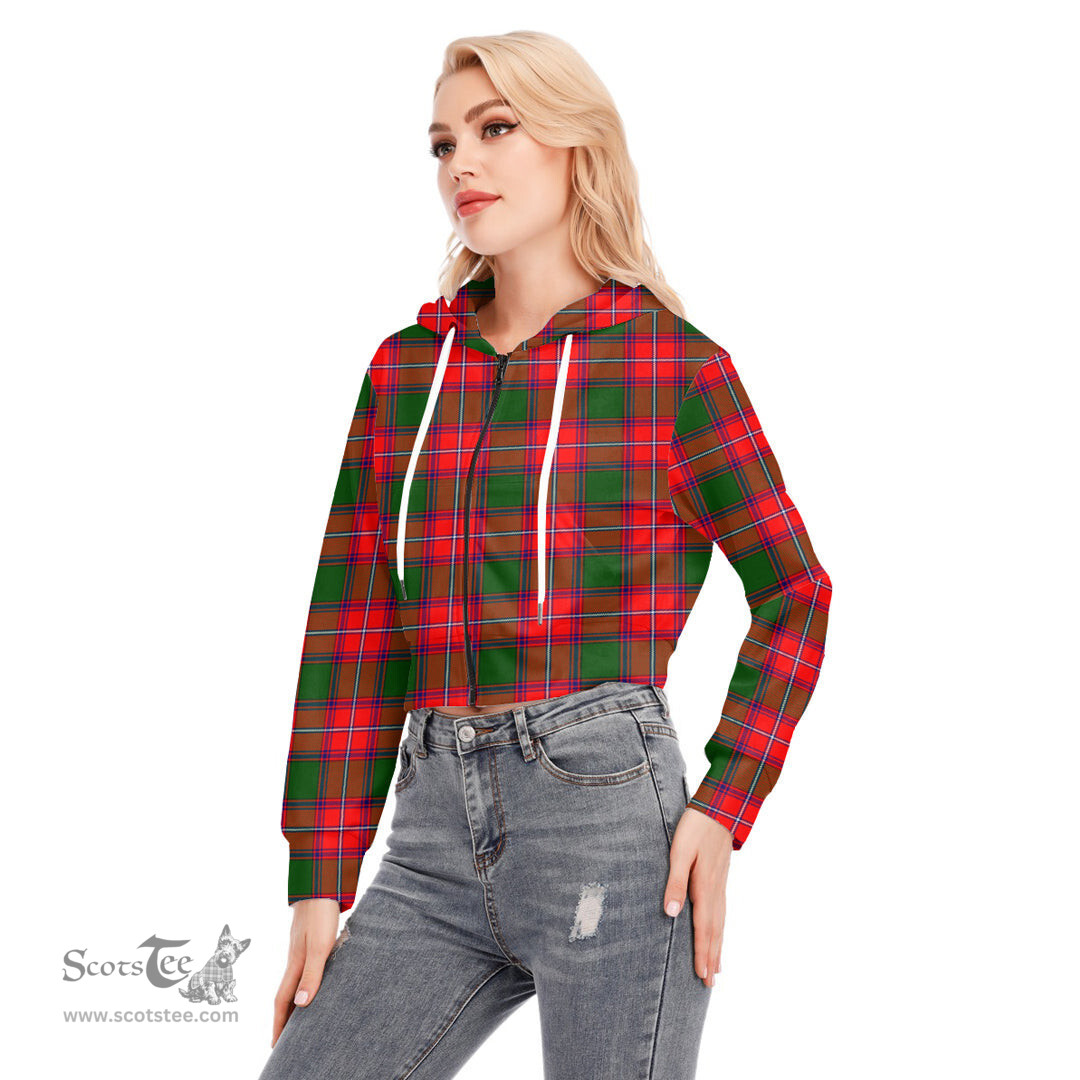 ScotsTee Shop Scottish Rattray Modern Clan Tartan Womens Cropped Zip Up Hoodie