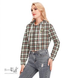 ScotsTee Shop Scottish Stewart Dress Ancient Clan Crest Tartan Womens Cropped Zip Up Hoodie