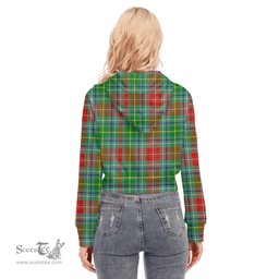 ScotsTee Shop Scottish Muirhead Clan Tartan Womens Cropped Zip Up Hoodie