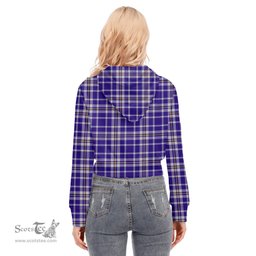 ScotsTee Shop Scottish Ochterlony Clan Tartan Womens Cropped Zip Up Hoodie