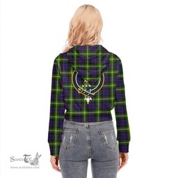 ScotsTee Shop Scottish Watson Modern Clan Crest Tartan Womens Cropped Zip Up Hoodie