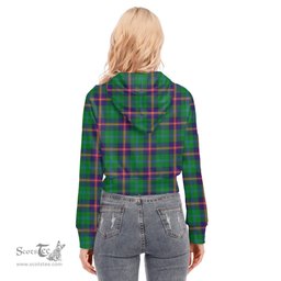 ScotsTee Shop Scottish Young Modern Clan Tartan Womens Cropped Zip Up Hoodie