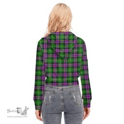 ScotsTee Shop Scottish Selkirk Clan Tartan Womens Cropped Zip Up Hoodie