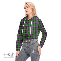 ScotsTee Shop Scottish Selkirk Clan Tartan Womens Cropped Zip Up Hoodie