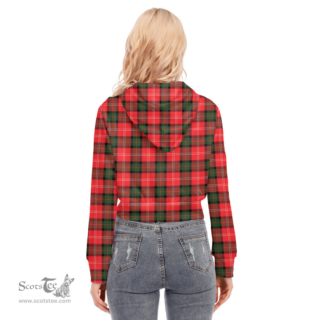 ScotsTee Shop Scottish Nesbitt Modern Clan Tartan Womens Cropped Zip Up Hoodie