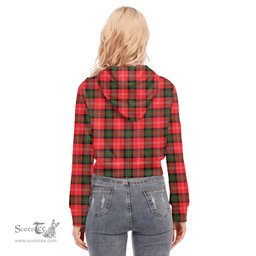 ScotsTee Shop Scottish Nesbitt Modern Clan Tartan Womens Cropped Zip Up Hoodie