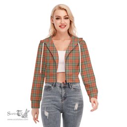 ScotsTee Shop Scottish Scott Ancient Clan Tartan Womens Cropped Zip Up Hoodie