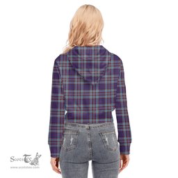 ScotsTee Shop Scottish RCAF Clan Tartan Womens Cropped Zip Up Hoodie