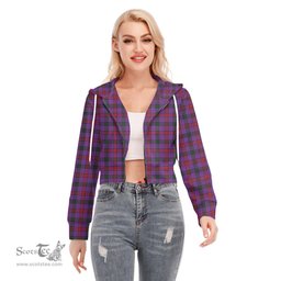 ScotsTee Shop Scottish Montgomery Modern Clan Tartan Womens Cropped Zip Up Hoodie