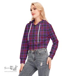 ScotsTee Shop Scottish Montgomery Modern Clan Tartan Womens Cropped Zip Up Hoodie