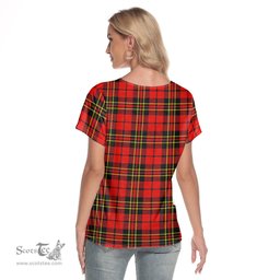 ScotsTee Shop Scottish Brodie Modern Clan Crest Tartan Womens V Neck T Shirt