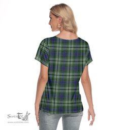 ScotsTee Shop Scottish Blyth Clan Tartan Womens V Neck T Shirt