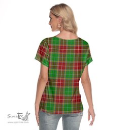 ScotsTee Shop Scottish Baxter Modern Clan Tartan Womens V Neck T Shirt