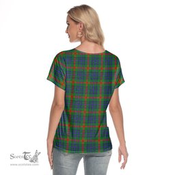 ScotsTee Shop Scottish Aiton Clan Tartan Womens V Neck T Shirt