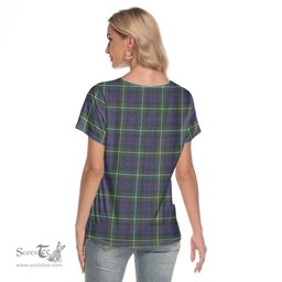 ScotsTee Shop Scottish Campbell Argyll Modern Clan Tartan Womens V Neck T Shirt