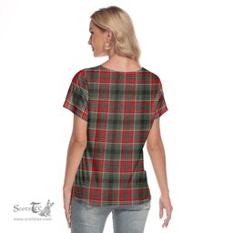 ScotsTee Shop Scottish Anderson of Arbrake Clan Crest Tartan Womens V Neck T Shirt