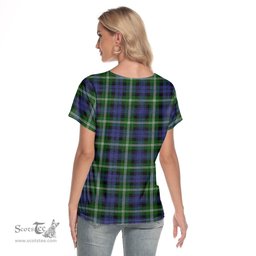 ScotsTee Shop Scottish Baillie Modern Clan Tartan Womens V Neck T Shirt