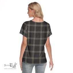ScotsTee Shop Scottish Eternity Clan Tartan Womens V Neck T Shirt