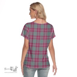 ScotsTee Shop Scottish Crawford Ancient Clan Crest Tartan Womens V Neck T Shirt
