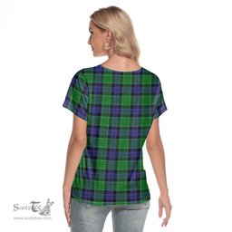 ScotsTee Shop Scottish Graham of Menteith Modern Clan Crest Tartan Womens V Neck T Shirt