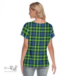 ScotsTee Shop Scottish Campbell of Breadalbane Ancient Clan Crest Tartan Womens V Neck T Shirt