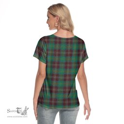 ScotsTee Shop Scottish Chisholm Hunting Ancient Clan Tartan Womens V Neck T Shirt