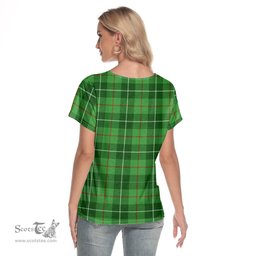 ScotsTee Shop Scottish Galloway District Clan Tartan Womens V Neck T Shirt