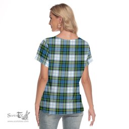 ScotsTee Shop Scottish Campbell Dress Clan Crest Tartan Womens V Neck T Shirt