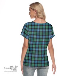ScotsTee Shop Scottish Galbraith Ancient Clan Crest Tartan Womens V Neck T Shirt