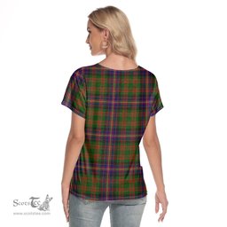 ScotsTee Shop Scottish Cochrane Modern Clan Crest Tartan Womens V Neck T Shirt