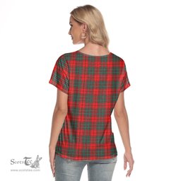 ScotsTee Shop Scottish Cumming Modern Clan Crest Tartan Womens V Neck T Shirt