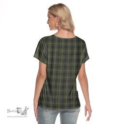 ScotsTee Shop Scottish Davidson Tulloch Dress Clan Crest Tartan Womens V Neck T Shirt