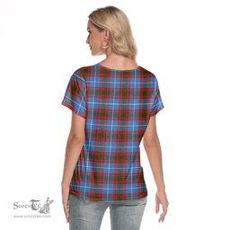 ScotsTee Shop Scottish Edinburgh District Clan Tartan Womens V Neck T Shirt