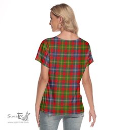 ScotsTee Shop Scottish Forrester Clan Crest Tartan Womens V Neck T Shirt