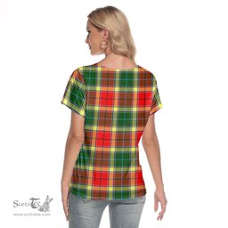 ScotsTee Shop Scottish Gibbs Clan Tartan Womens V Neck T Shirt