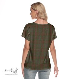ScotsTee Shop Scottish Gray Clan Crest Tartan Womens V Neck T Shirt