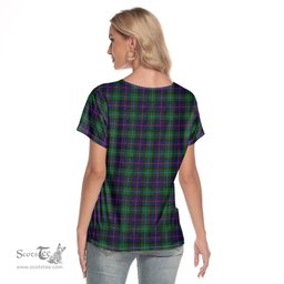 ScotsTee Shop Scottish Campbell of Cawdor Modern Clan Crest Tartan Womens V Neck T Shirt