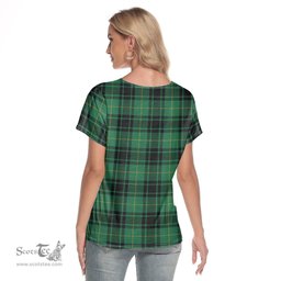 ScotsTee Shop Scottish MacArthur Ancient Clan Crest Tartan Womens V Neck T Shirt
