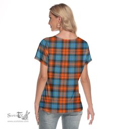 ScotsTee Shop Scottish MacLachlan Ancient Clan Tartan Womens V Neck T Shirt