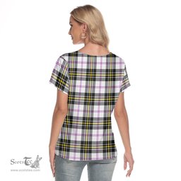 ScotsTee Shop Scottish MacPherson Dress Modern Clan Crest Tartan Womens V Neck T Shirt