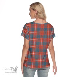 ScotsTee Shop Scottish Hamilton Ancient Clan Crest Tartan Womens V Neck T Shirt