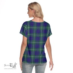 ScotsTee Shop Scottish Hamilton Hunting Modern Clan Tartan Womens V Neck T Shirt