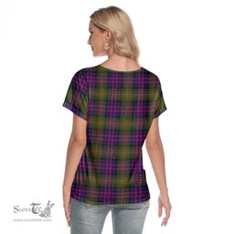 ScotsTee Shop Scottish MacDonnell of Glengarry Modern Clan Tartan Womens V Neck T Shirt
