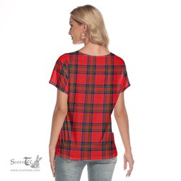 ScotsTee Shop Scottish MacGillivray Modern Clan Crest Tartan Womens V Neck T Shirt