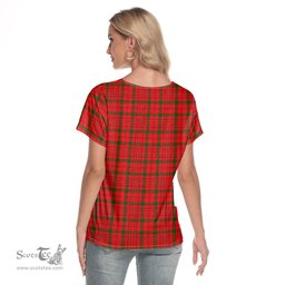 ScotsTee Shop Scottish MacDonnell of Keppoch Modern Clan Tartan Womens V Neck T Shirt